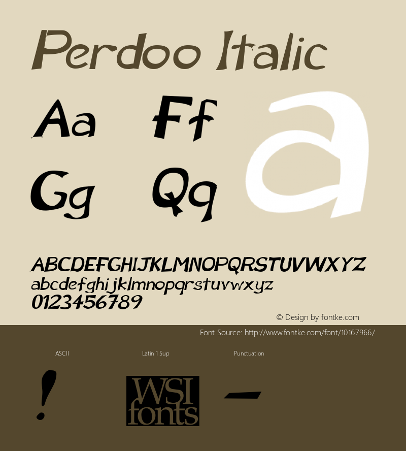 Perdoo Italic The IMSI MasterFonts Collection, tm 1995, 1996 IMSI (International Microcomputer Software Inc.) Font Sample