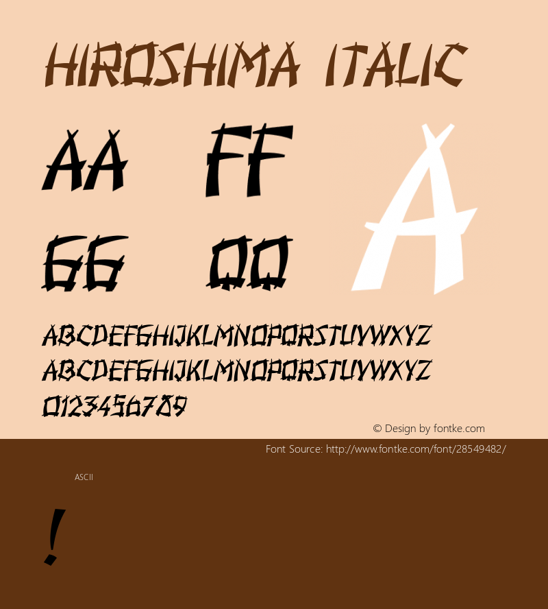 Hiroshima Italic Version 1.000 Font Sample