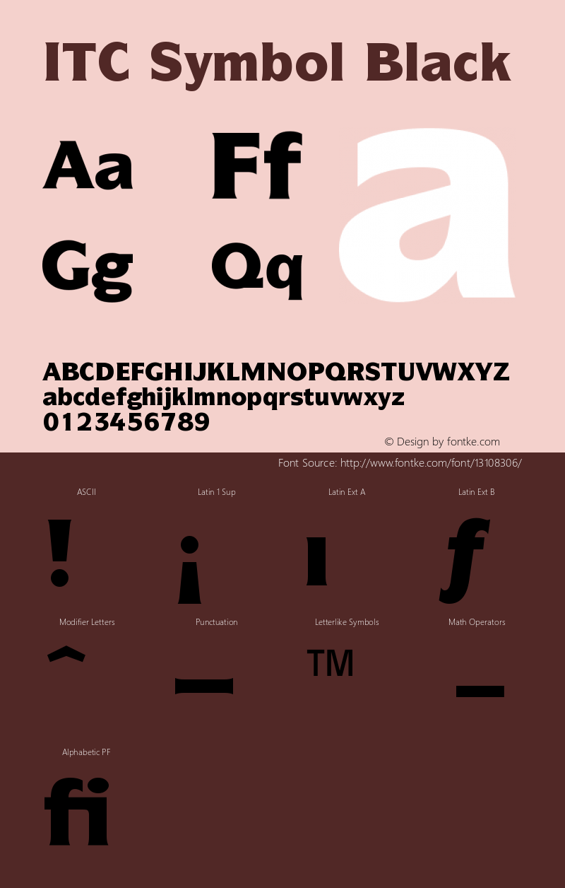 ITC Symbol Black Version 001.000 Font Sample