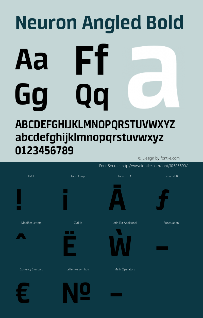 Neuron Angled Bold 001.000 [CYR] Font Sample