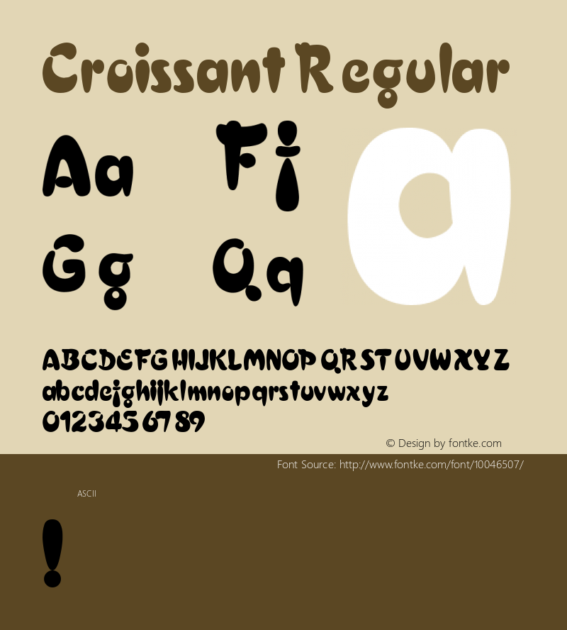 Croissant Regular Unknown Font Sample