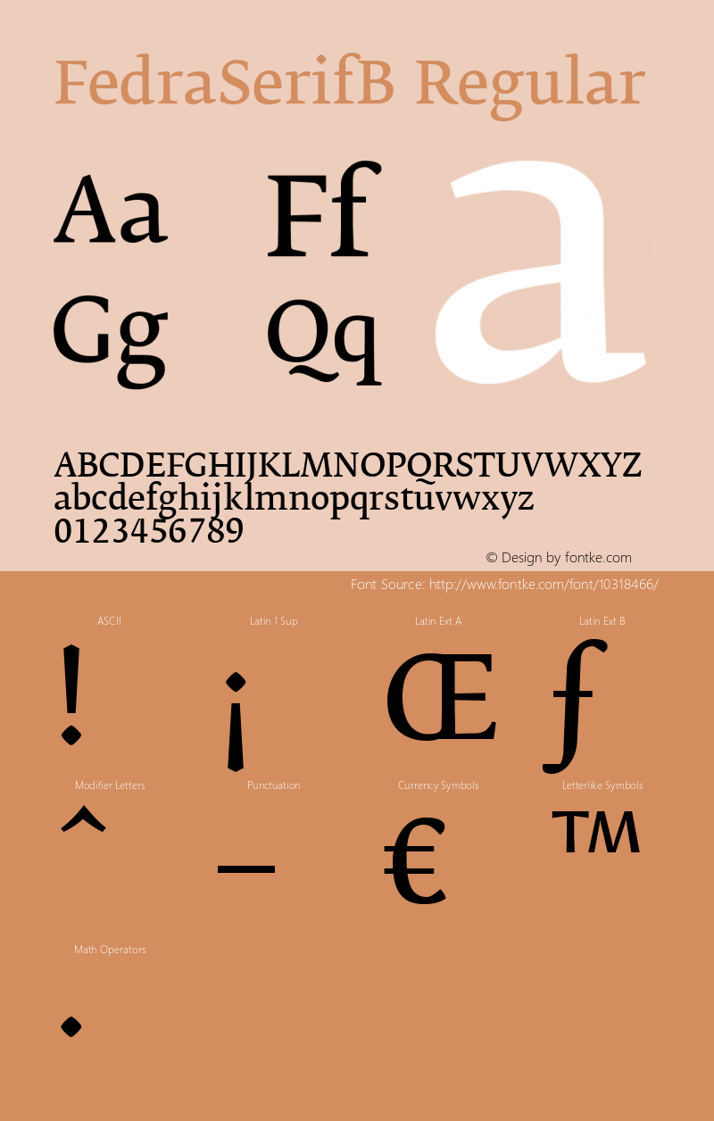 FedraSerifB Regular Version 001.000 Font Sample