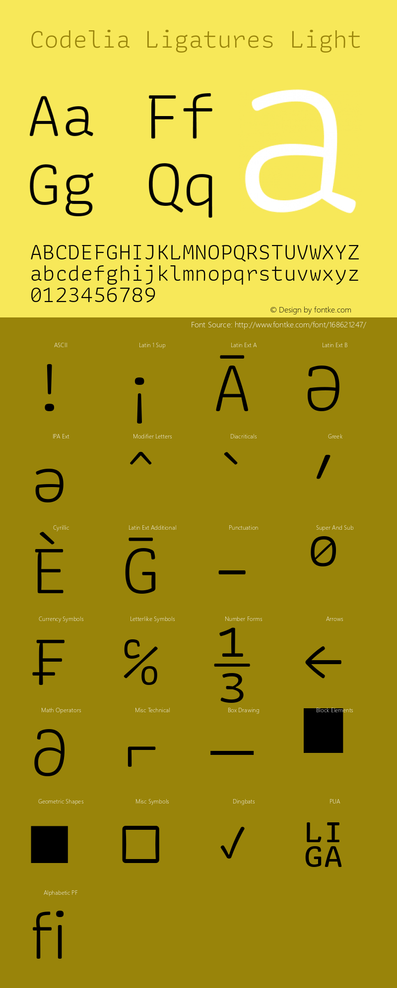 Codelia Ligatures Light 1.000 | web-TT图片样张