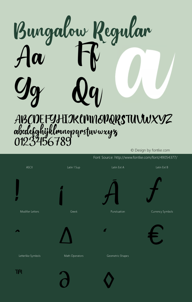 Bungalow Version 1.002;Fontself Maker 3.4.0 Font Sample