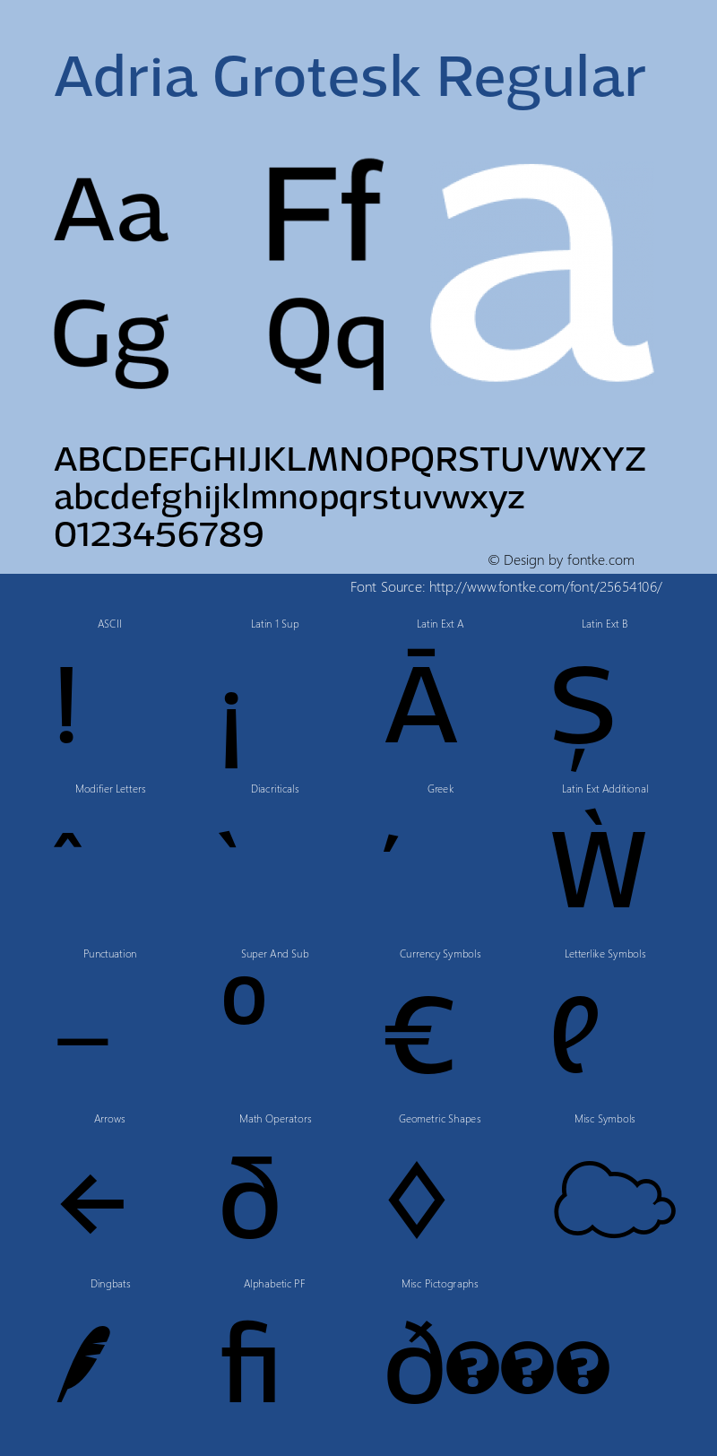 AdriaGrotesk-Regular Version 1.001 Font Sample