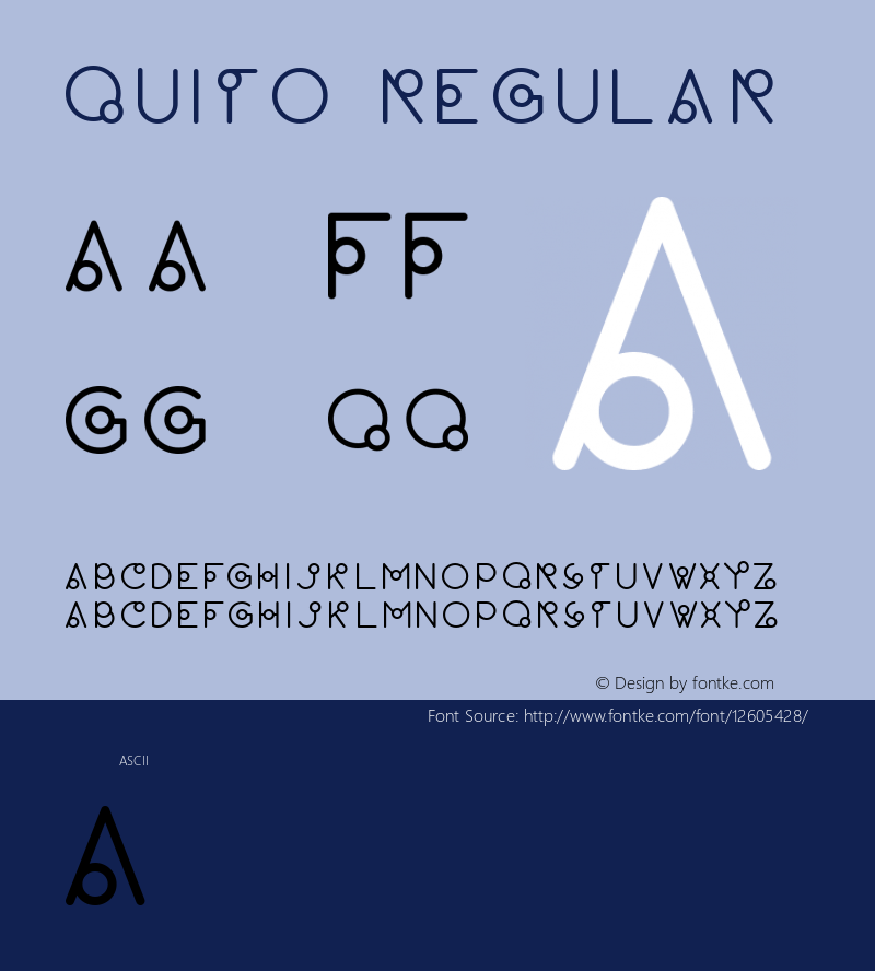 Quito Regular Unknown Font Sample