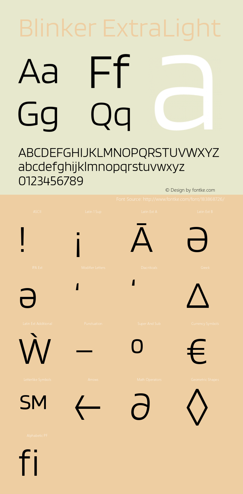 Blinker ExtraLight Version 1.015;PS 1.15;hotconv 1.0.88;makeotf.lib2.5.647800图片样张