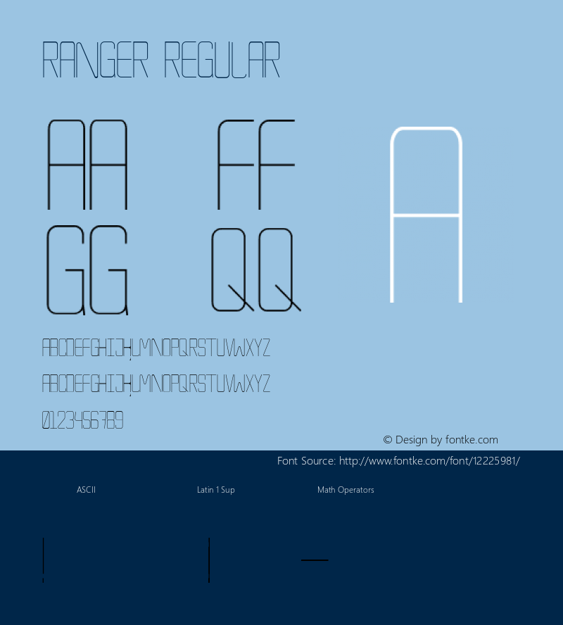 Ranger Regular Version 1.000 Font Sample