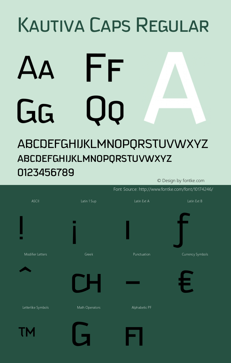 Kautiva Caps Regular 001.000 Font Sample