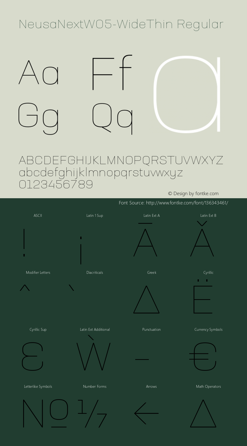 Neusa Next W05 Wide Thin Version 1.20 Font Sample