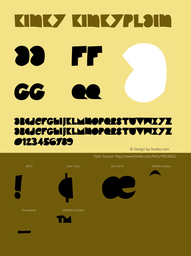 Kinky KinkyPlain Version 1.002 beta Font Sample