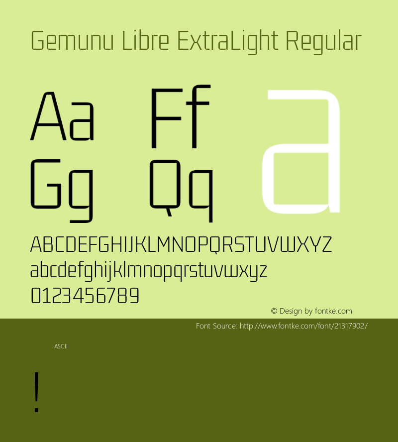 Gemunu Libre ExtraLight Regular  Font Sample