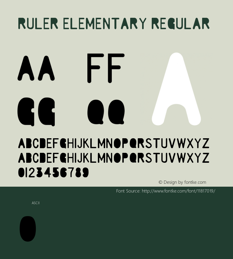 Ruler Elementary Regular Version 1.00 November 22, 2011, initial release Font Sample