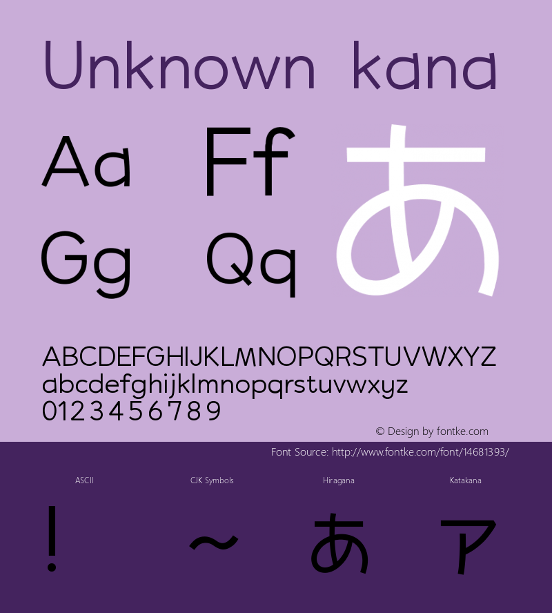 Unknown kana Version 1.0 Font Sample