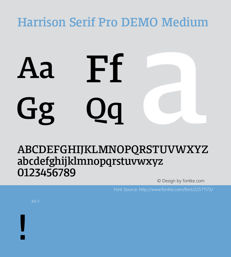 Harrison Serif Pro DEMO Medium Version 1.000;PS 001.000;hotconv 1.0.88;makeotf.lib2.5.64775 Font Sample