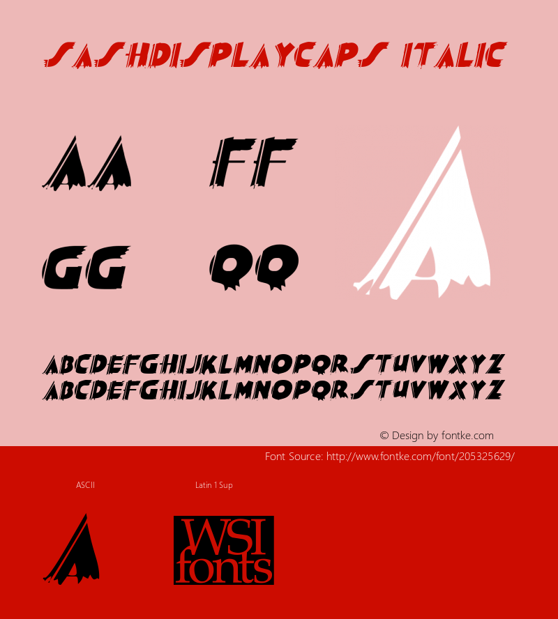 SashDisplayCaps Italic Macromedia Fontographer 4.1 7/20/96图片样张