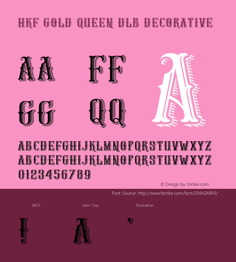 HKF Gold Queen DLB Decorative Version 1.000;hotconv 1.0.109;makeotfexe 2.5.65596图片样张