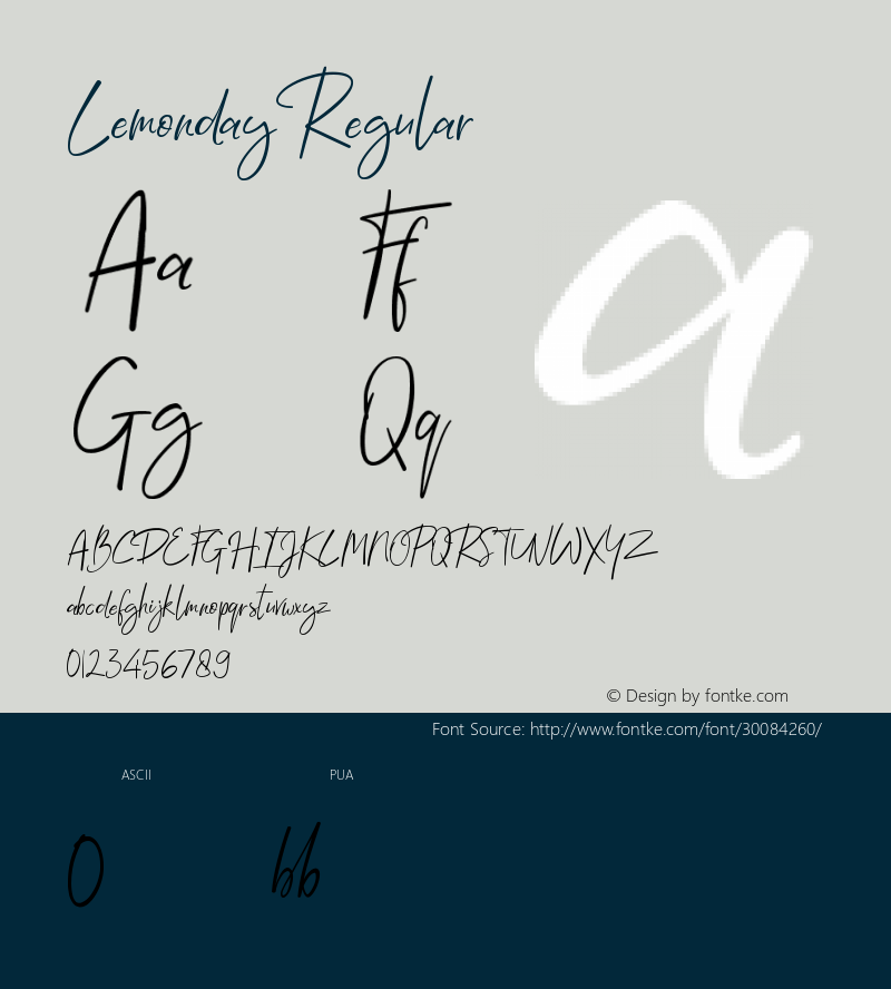 Lemonday Version 1.00;May 18, 2019;FontCreator 11.5.0.2430 64-bit Font Sample