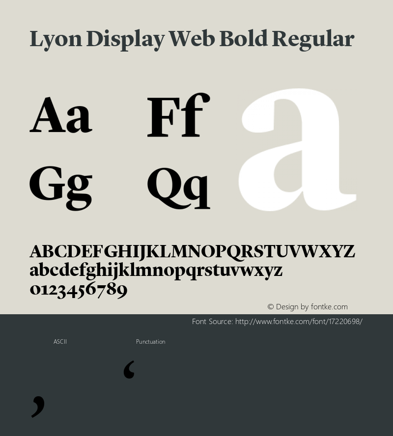 Lyon Display Web Bold Regular Version 001.000 2010 Font Sample