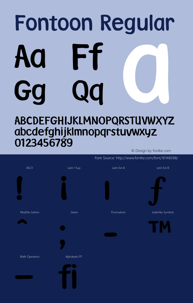 Fontoon Regular Version 003.001 Font Sample