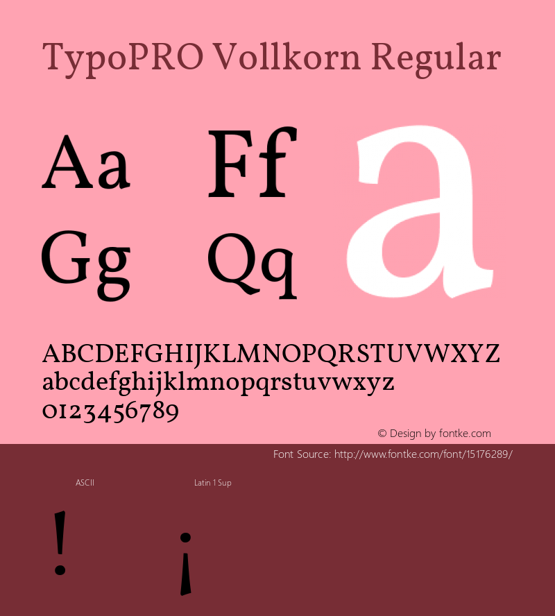 TypoPRO Vollkorn Regular Version 2.001 Font Sample