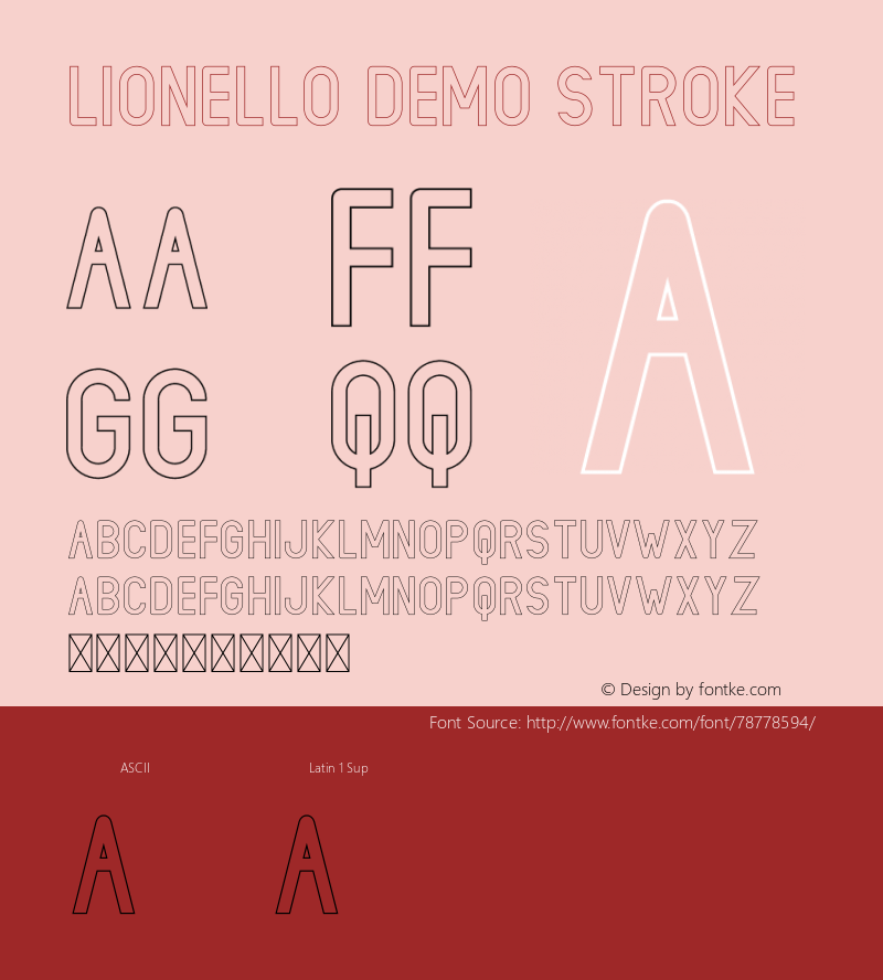 LIONELLO DEMO Stroke Version 1.002;Fontself Maker 3.1.2 Font Sample