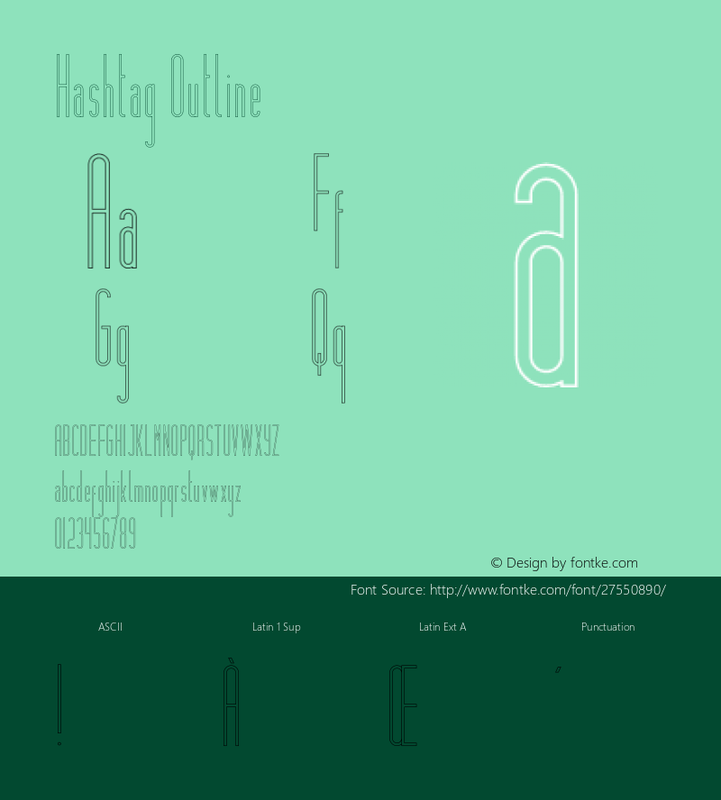 Hashtag Outline Version 1.002;Fontself Maker 3.0.0-3 Font Sample