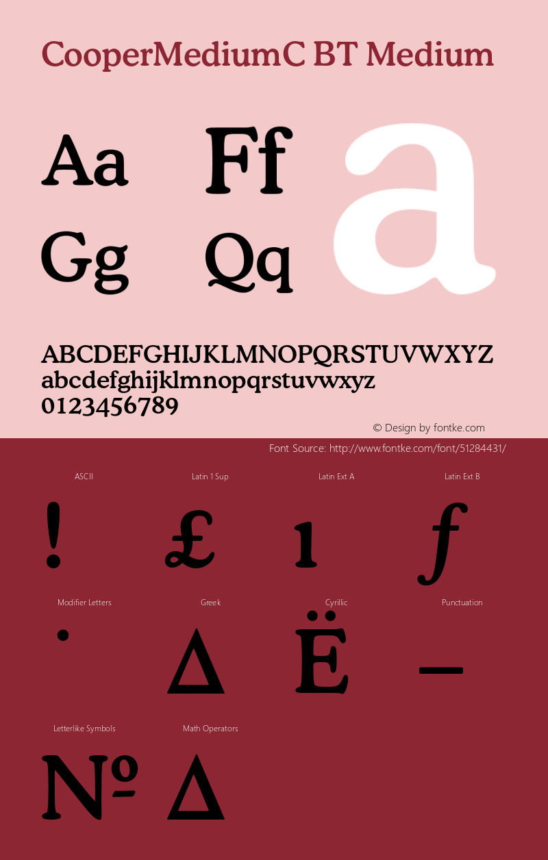 CooperMediumCBT 001.000 Font Sample