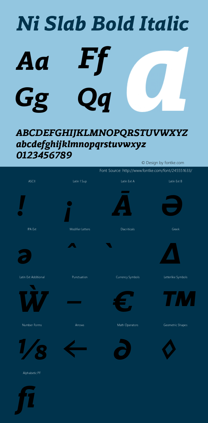 Ni Slab Bold Italic Version 1.000;PS 001.000;hotconv 1.0.88;makeotf.lib2.5.64775图片样张