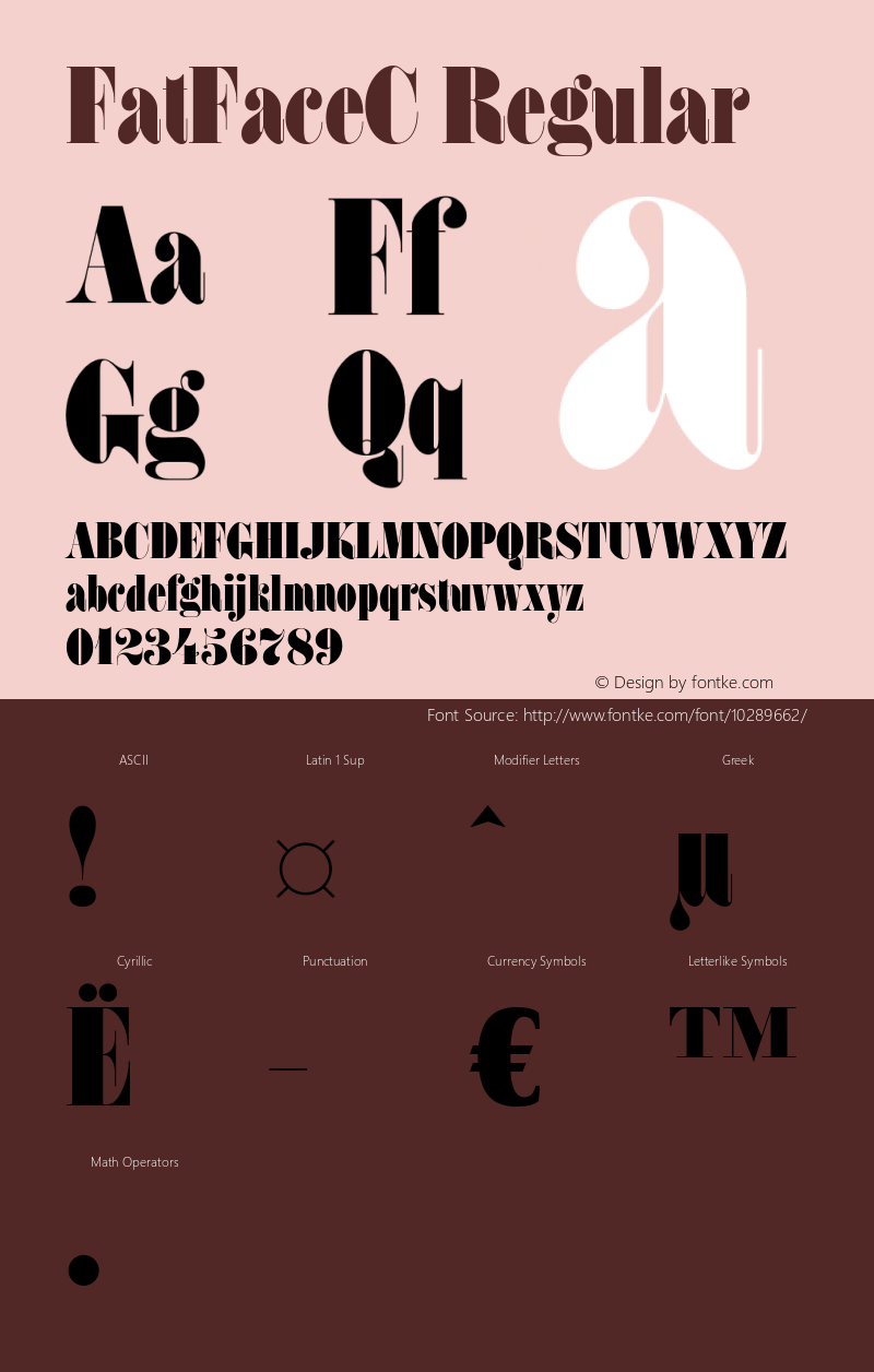 FatFaceC Regular OTF 1.0;PS 001.000;Core 116;AOCW 1.0 161 Font Sample