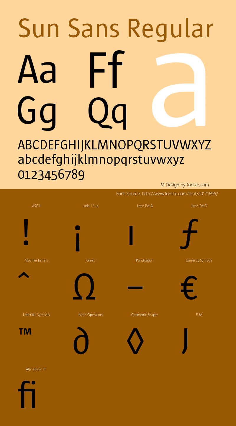 SunSans-Regular Version 001.001; t1 to otf conv Font Sample