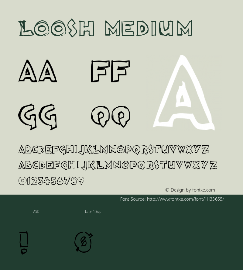 Loosh Medium Version 001.000 Font Sample