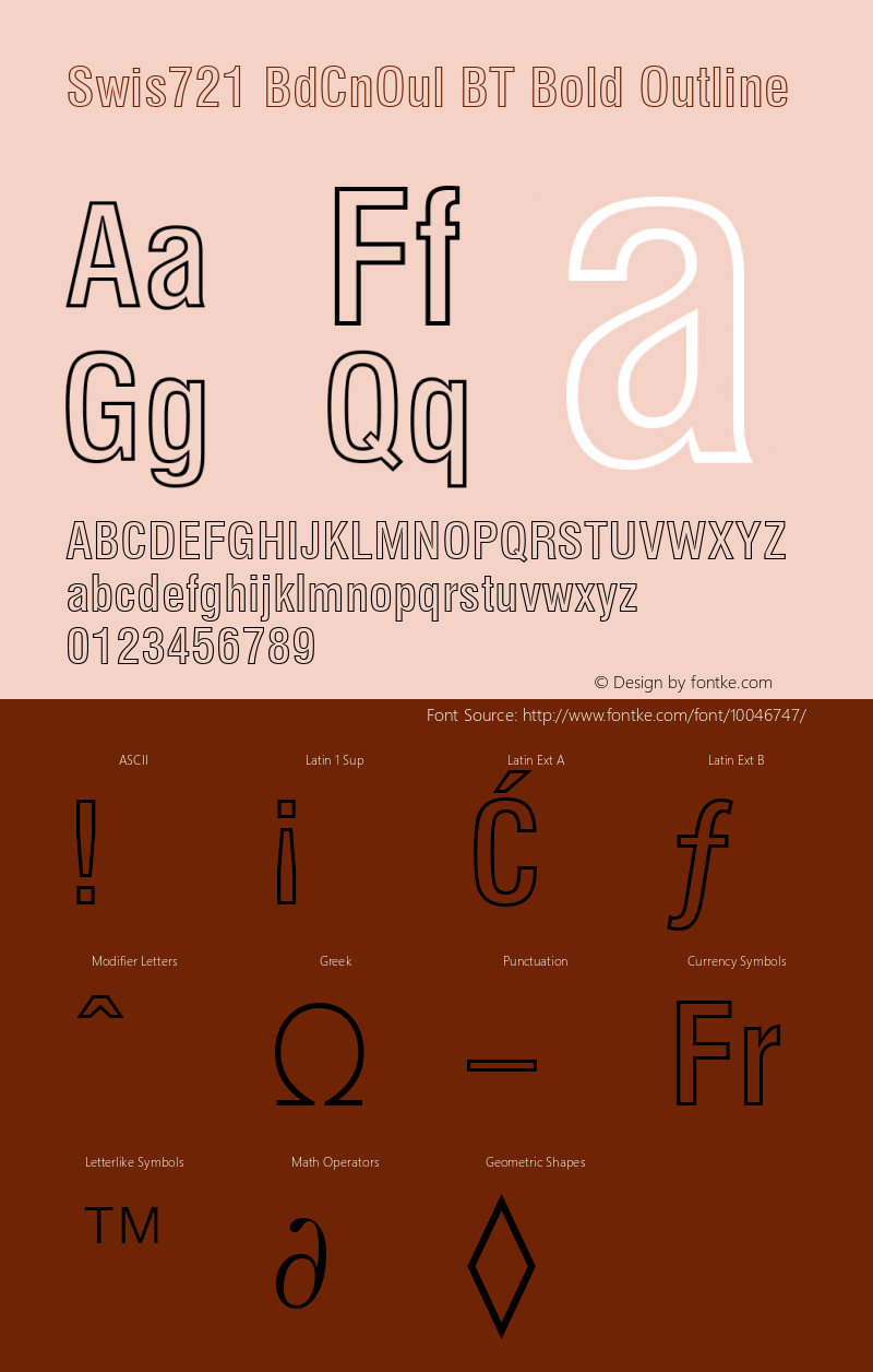 Swis721 BdCnOul BT Bold Outline mfgpctt-v1.52 Wednesday, January 27, 1993 10:35:03 am (EST) Font Sample