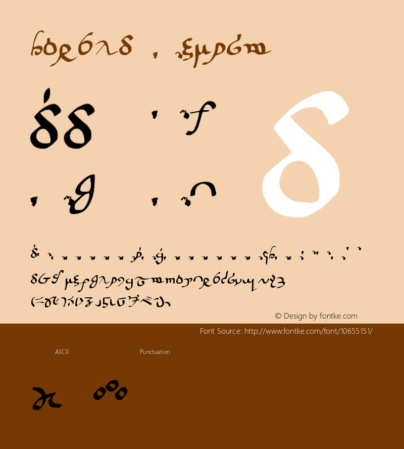 Torsha Medium Version .56 Font Sample
