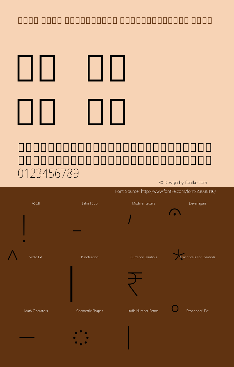 Noto Sans Devanagari SemiCondensed Thin Version 1.902 Font Sample