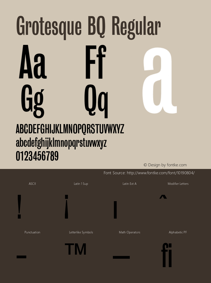 Grotesque BQ Regular 001.000 Font Sample