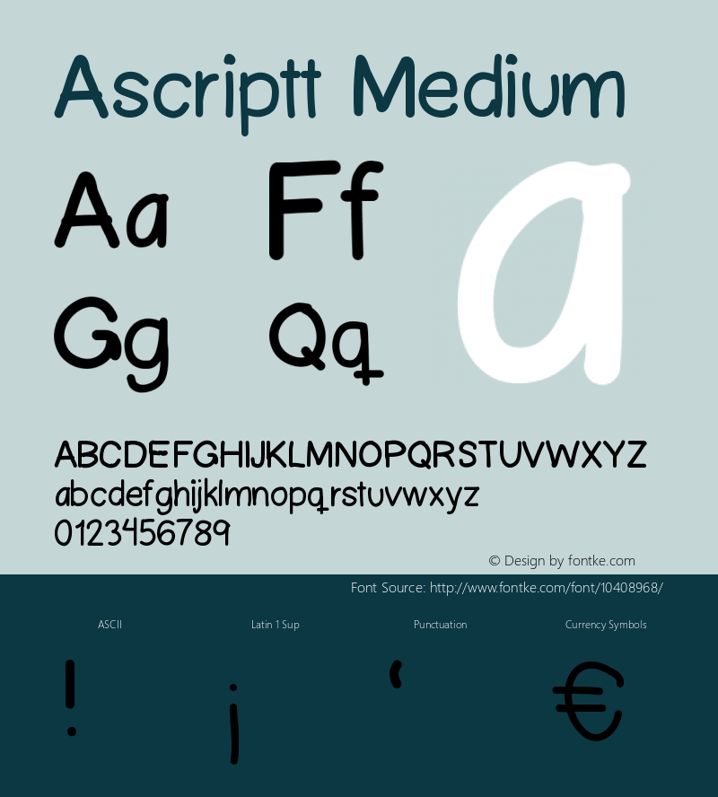 Ascriptt Medium Version 001.000 Font Sample