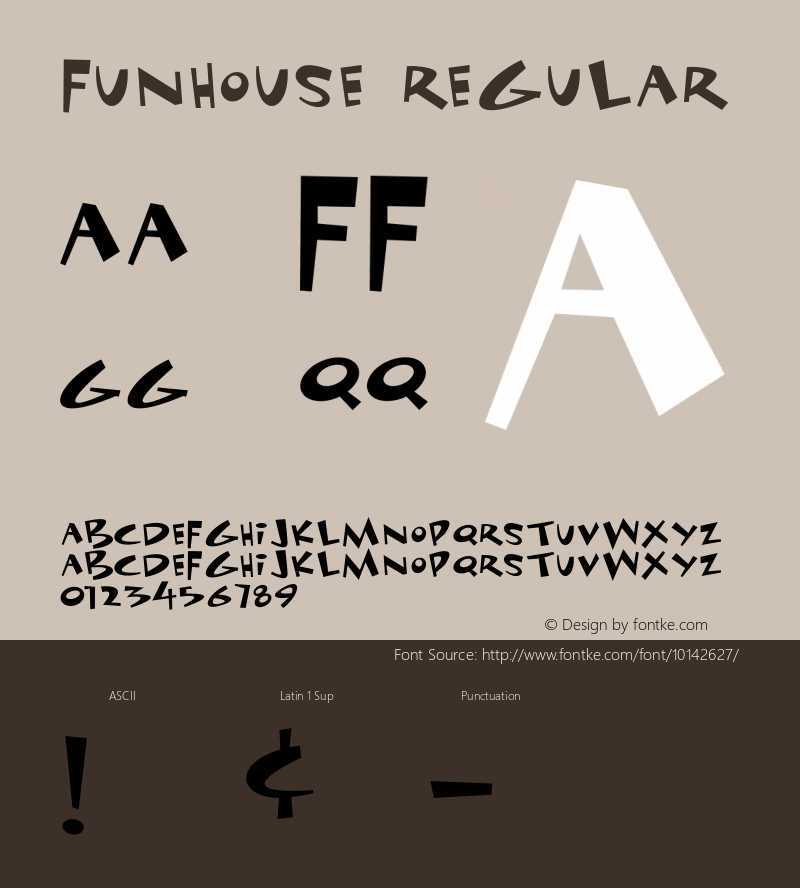 Funhouse Regular Version 001.000 Font Sample