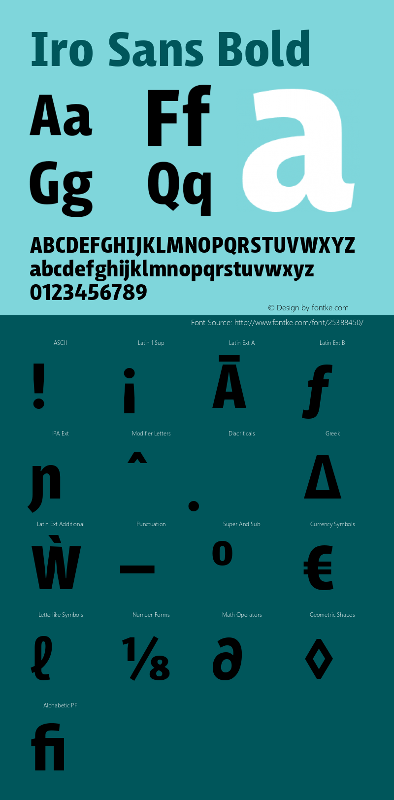 Iro Sans Bold Version 1.001;PS 001.001;hotconv 1.0.88;makeotf.lib2.5.64775 Font Sample