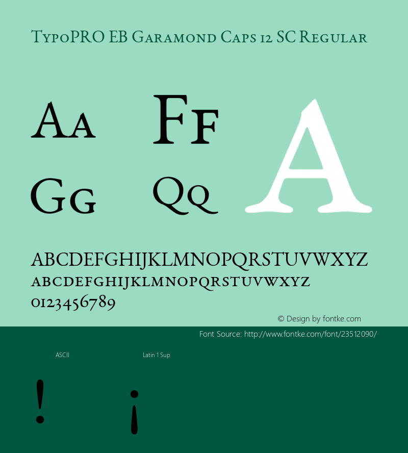 TypoPRO EB Garamond 12 SC Version 000.010 Font Sample