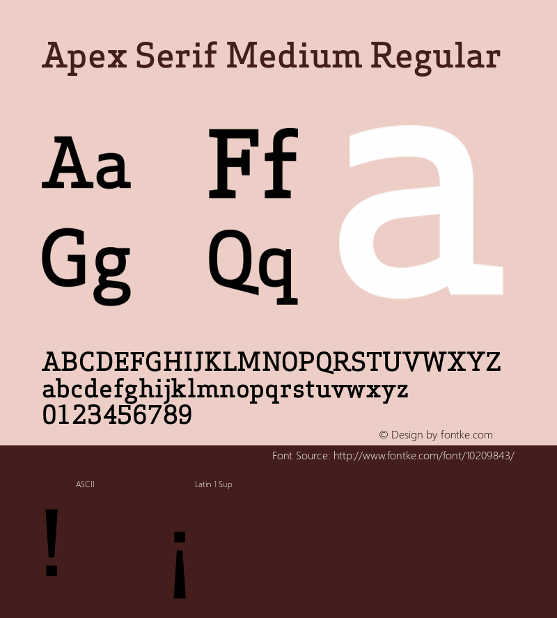 Apex Serif Medium Regular 005.000 Font Sample