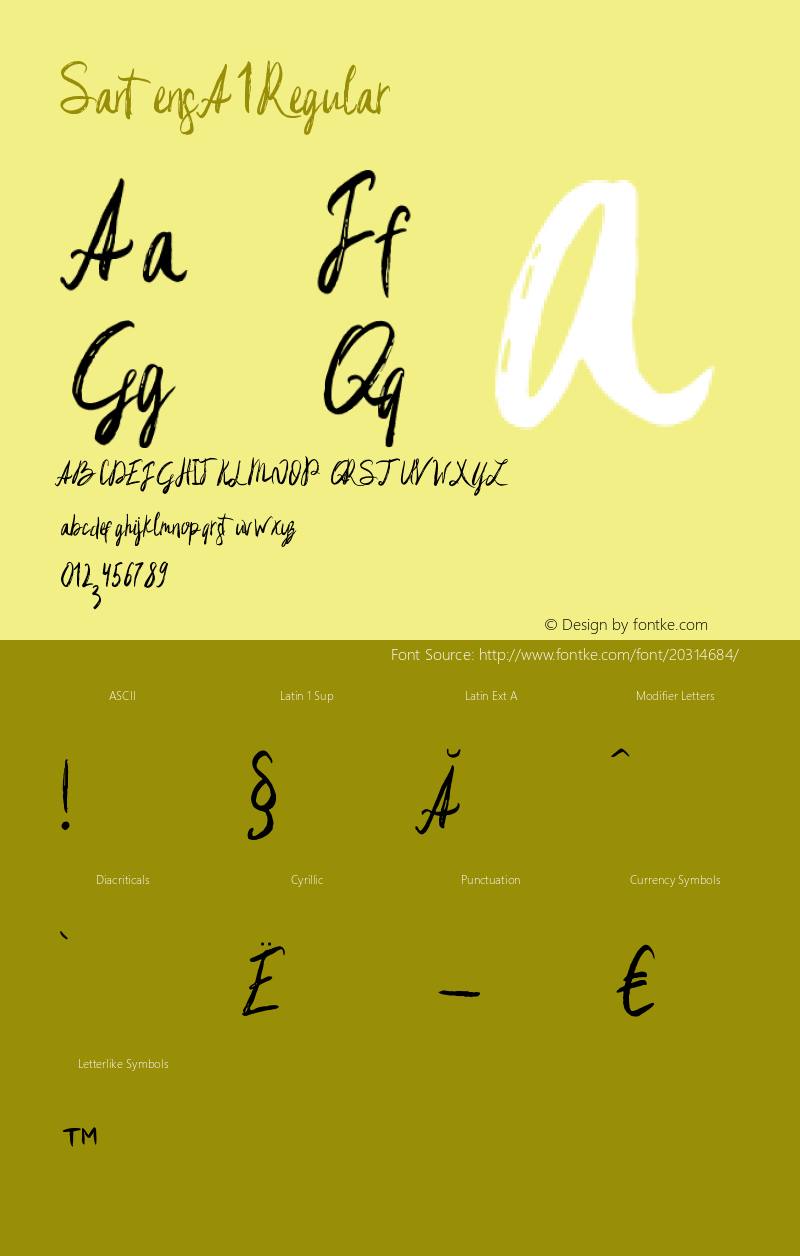 Santens A1 Version 1.00 March 28, 2017, initial release Font Sample