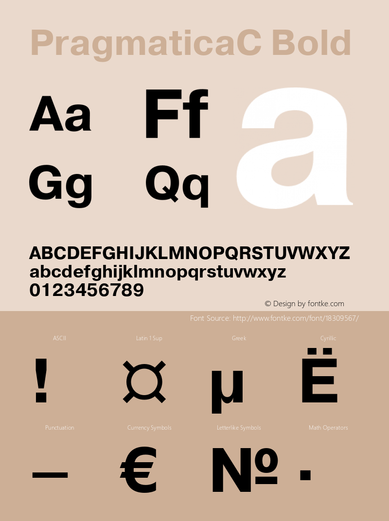 PragmaticaC Bold OTF 1.0;PS 001.000;Core 116;AOCW 1.0 161 Font Sample