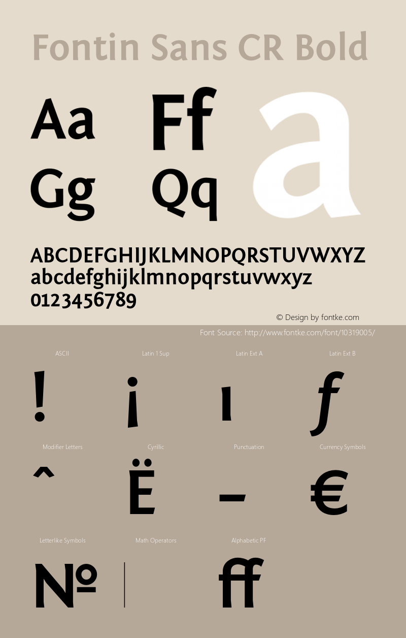 Fontin Sans CR Bold 1.000 Font Sample