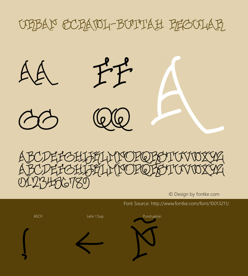Urban Scrawl-Buttah Regular 001.000 Font Sample