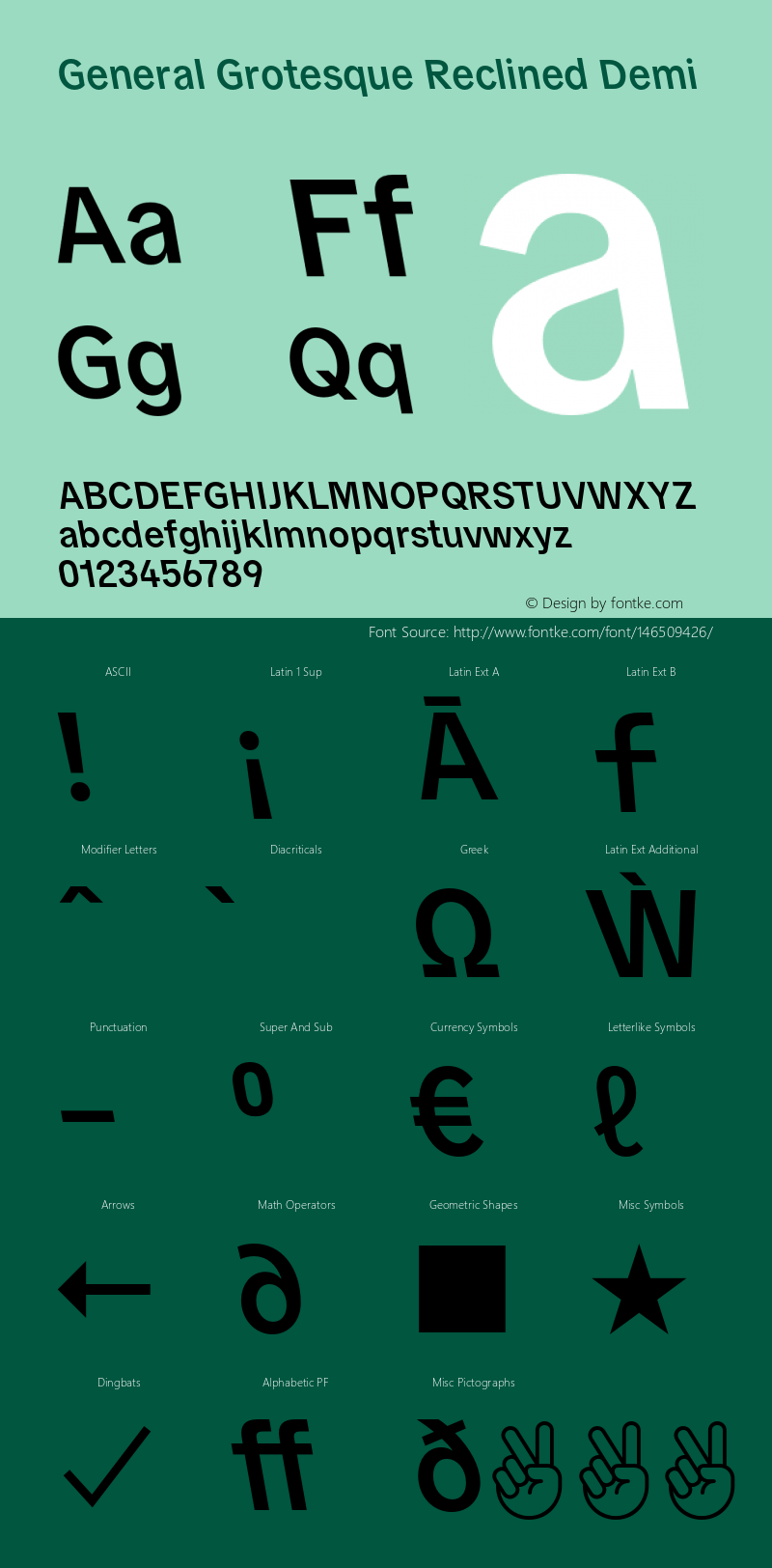 GeneralGrotesqueRecl-Demi Version 1.000 | wf-rip DC20190530 Font Sample