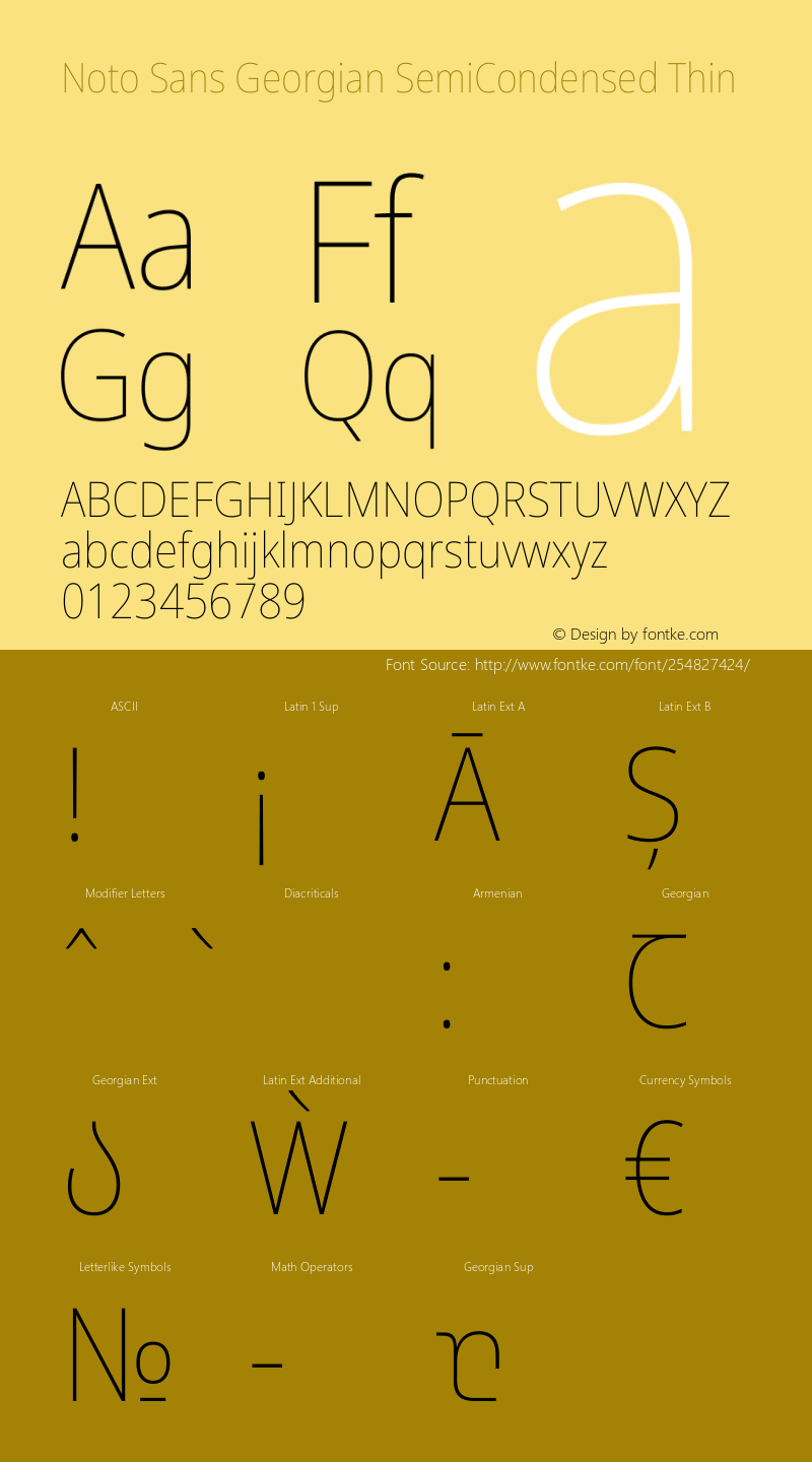 Noto Sans Georgian SemiCondensed Thin Version 2.005图片样张