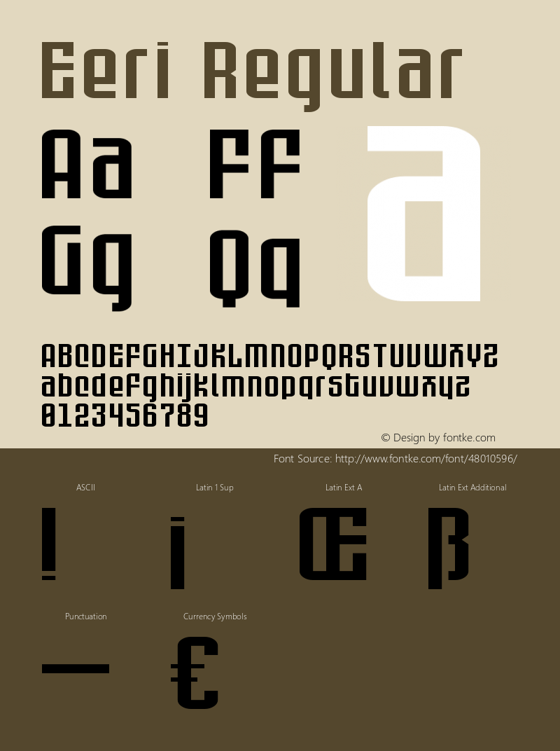 Eeri Regular Version 1.0 Font Sample