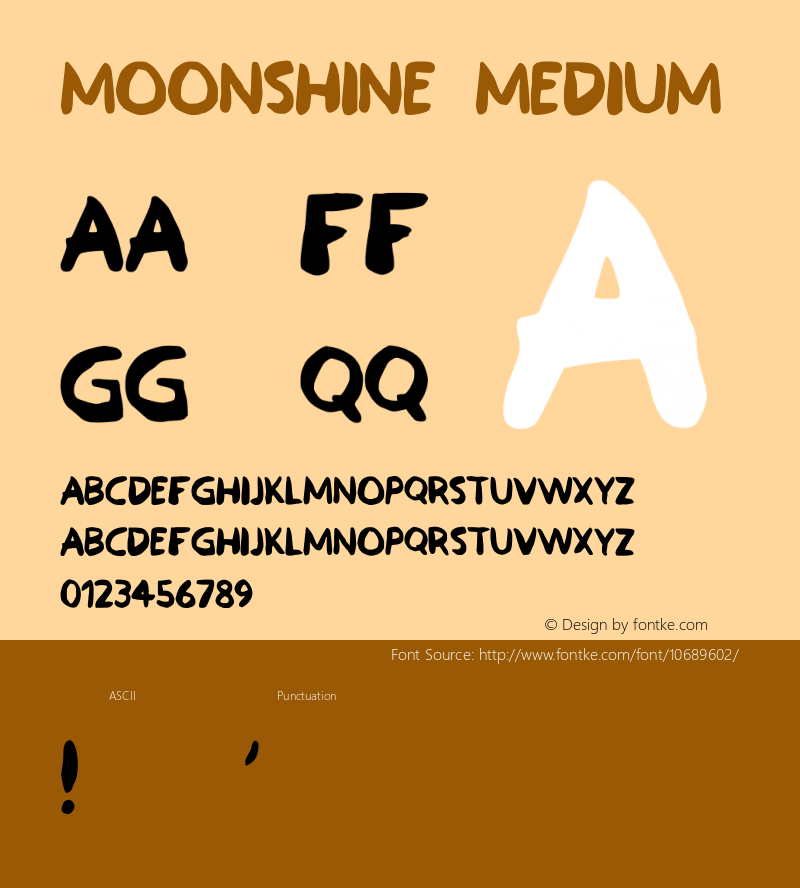 Moonshine Medium Version 001.000 Font Sample