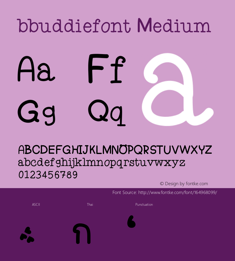 bbuddiefont Version 001.000 Font Sample